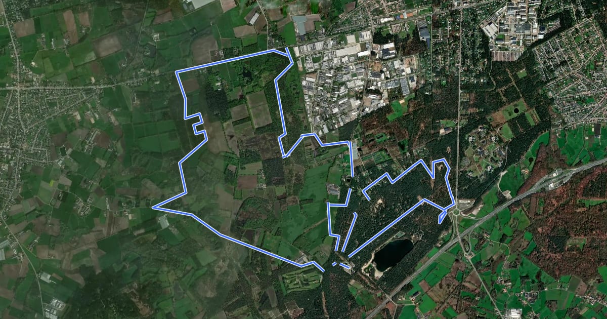 Маршрут Haarlebeek Blauw на спутниковом снимке
