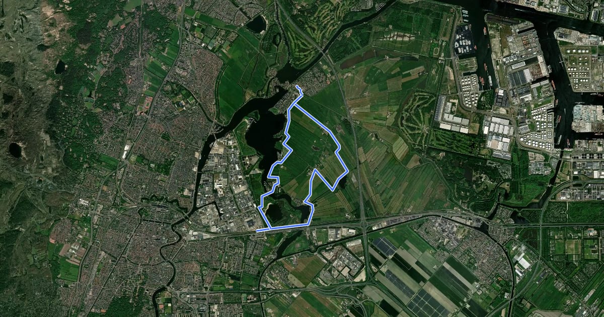 Маршрут Haarlemmerliedetocht на спутниковом снимке
