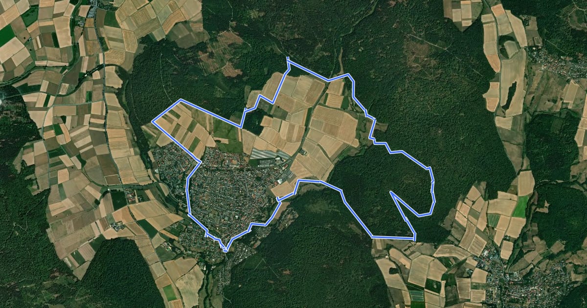 Маршрут Habichtswaldsteig - Extratour Bad Emstal на спутниковом снимке