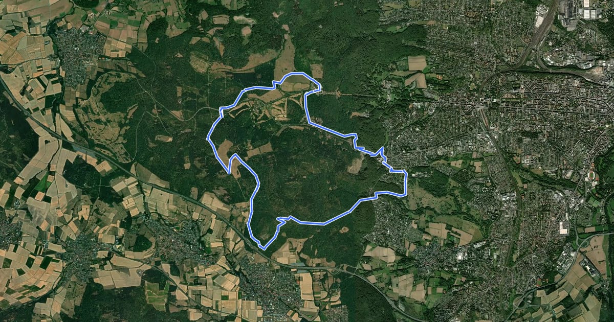 Маршрут Habichtswaldsteig - Extratour Über den Dächern der Stadt на спутниковом снимке