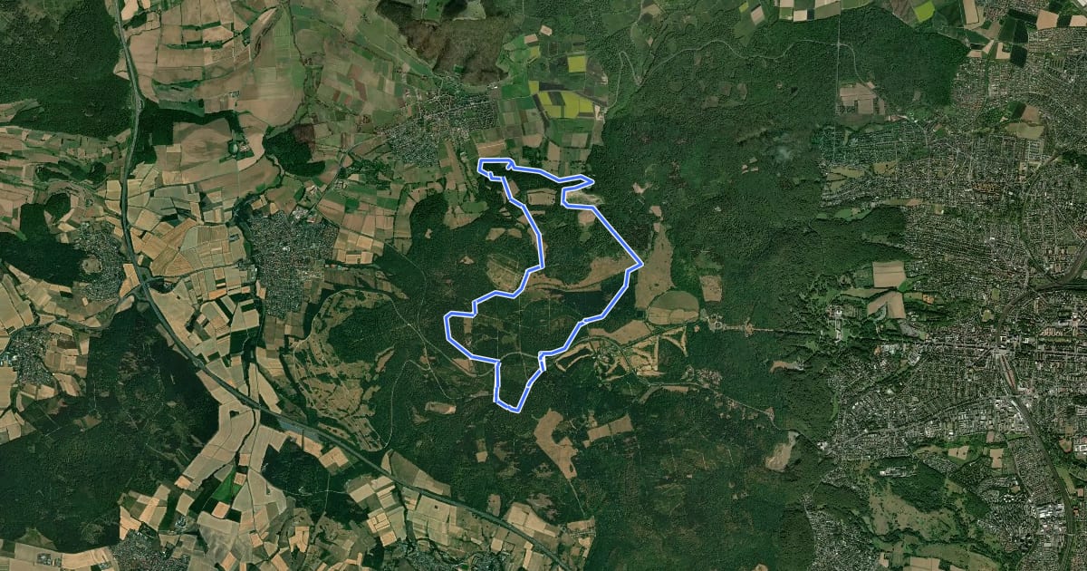 Маршрут Habichtswaldsteig - Extratour Habichtswald на спутниковом снимке