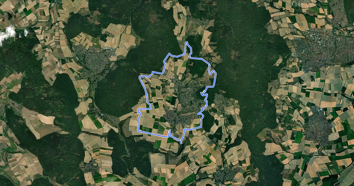 Маршрут Habichtswaldsteig - Extratour Niedenstein на спутниковом снимке