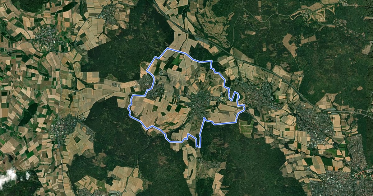 Маршрут Habichtswaldsteig - Extratour Schauenburg на спутниковом снимке