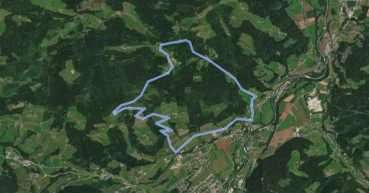 Маршрут Hacklbergrunde MTB на спутниковом снимке