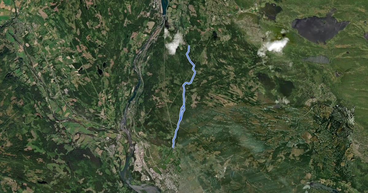 Маршрут Hafjell - Lillehammer на спутниковом снимке