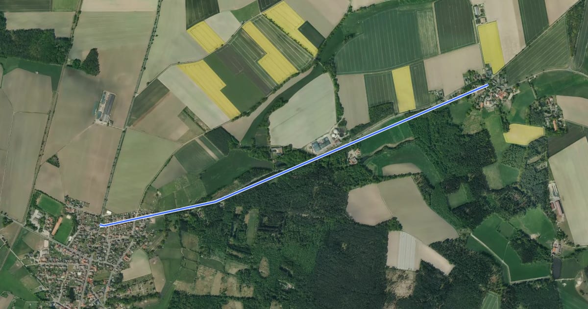 Маршрут Hagen (37) - Knesebeck Nord (83) на спутниковом снимке