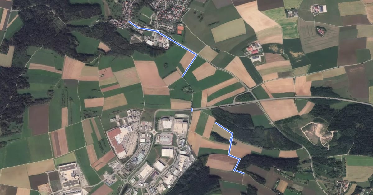 Маршрут Hagen - Weilersbach Zur Zolltafel на спутниковом снимке