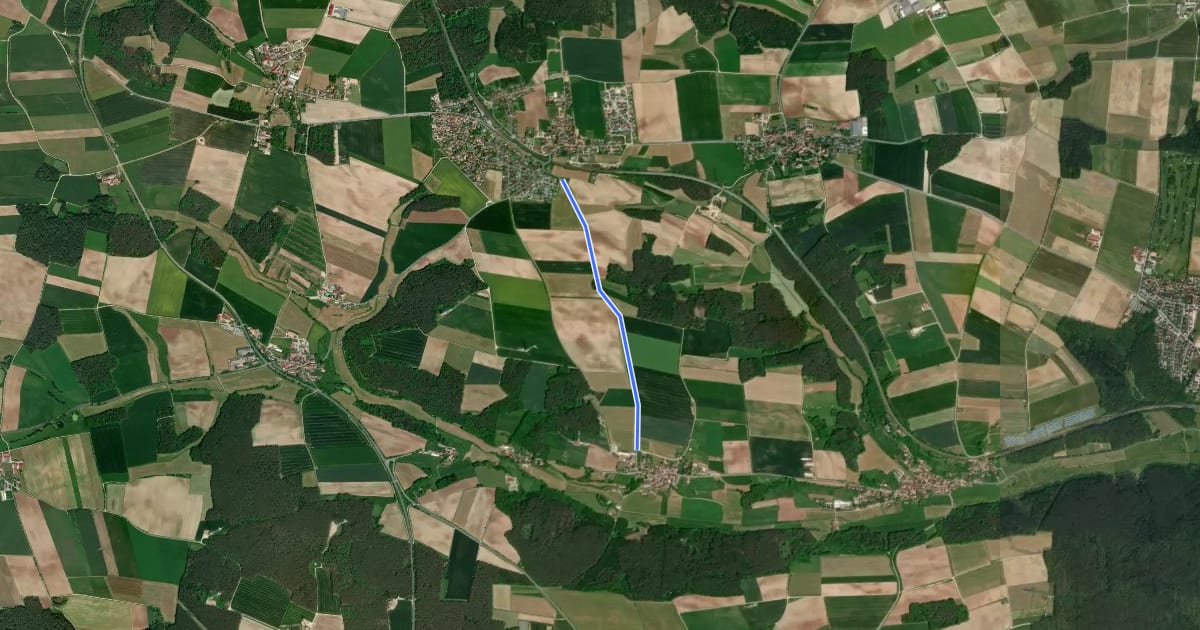 Маршрут Hagenbüchach - Oberfembach на спутниковом снимке