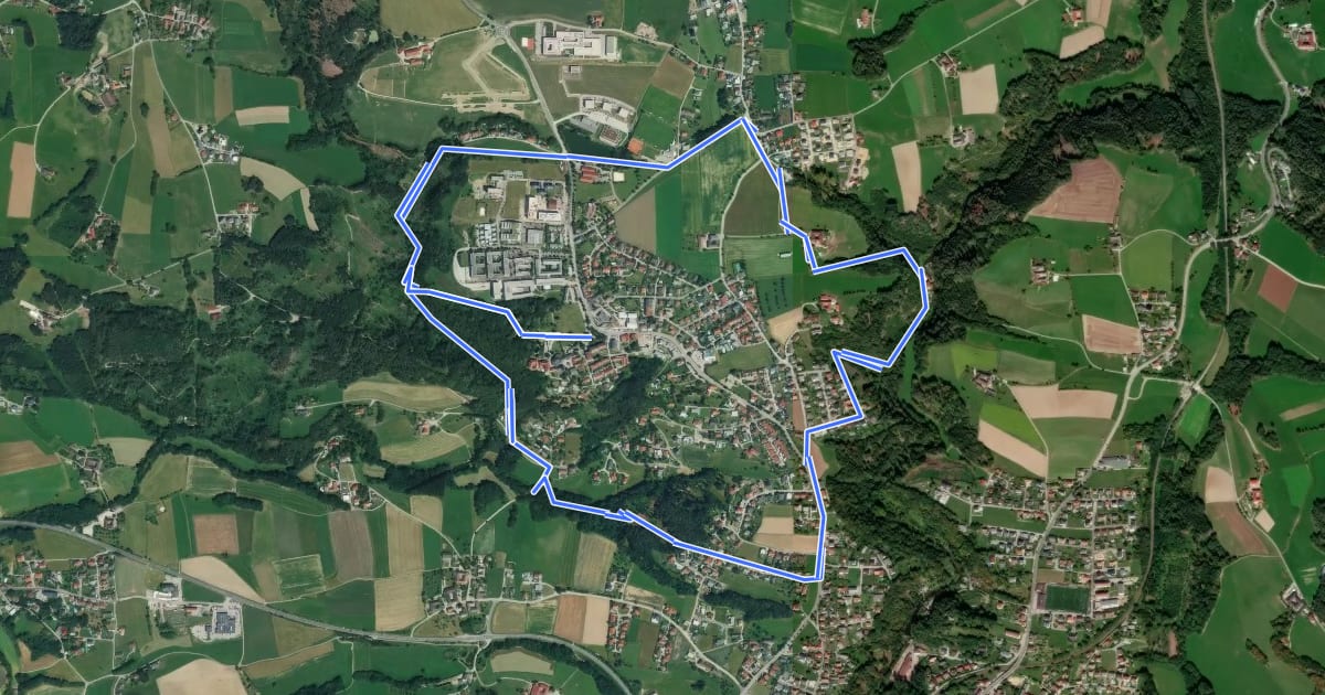 Маршрут Hagenberg-Rundweg (49) на спутниковом снимке