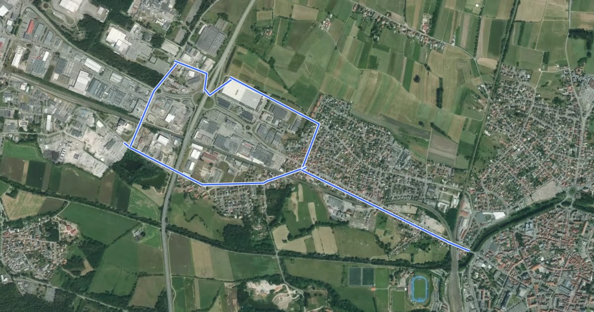 Маршрут Haguenau Veloroute No 8 на спутниковом снимке