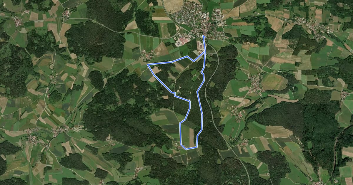 Маршрут Hahnenkamm Höhenwanderweg на спутниковом снимке
