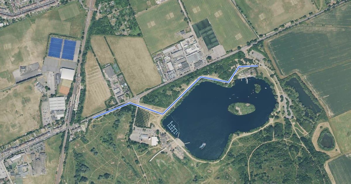 Маршрут Hainault Greenway на спутниковом снимке