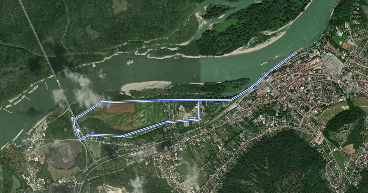 Маршрут Hainburg: Zu den alten Donauarmen на спутниковом снимке