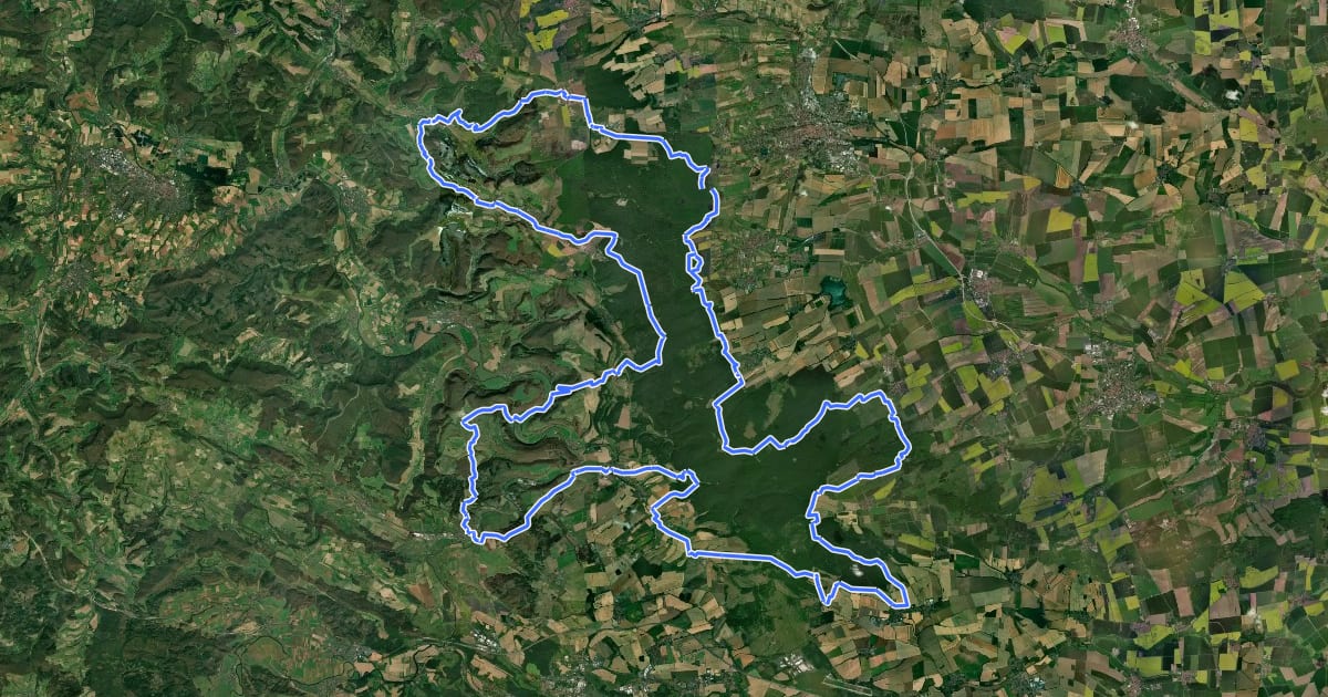 Маршрут Hainichlandweg на спутниковом снимке