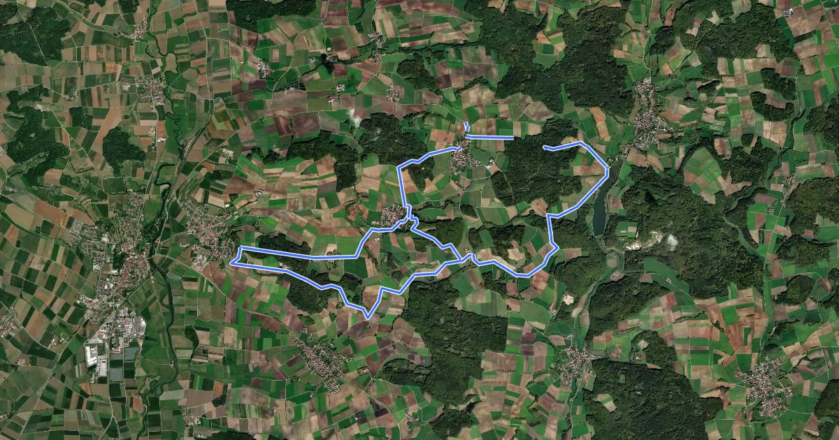 Маршрут Hainsfarth Geologischer Pfad на спутниковом снимке