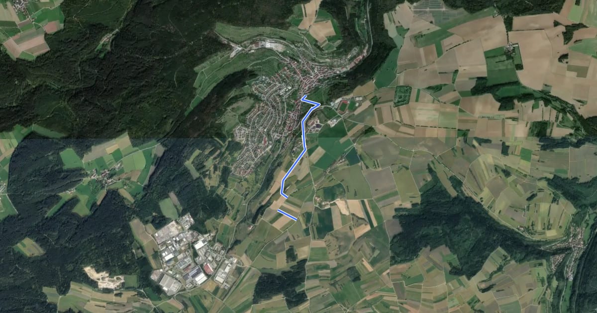 Маршрут Haiterbach Am Haiterbach - Heerstraße на спутниковом снимке