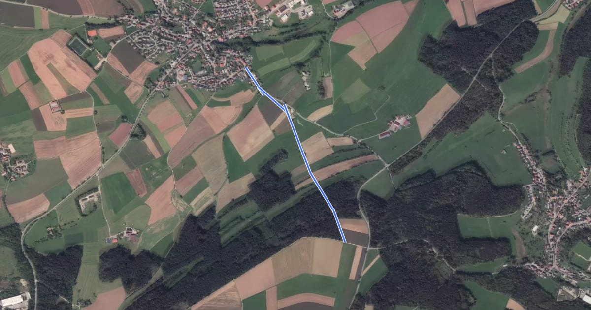 Маршрут Haldenwald - Obereschach Freithofstraße на спутниковом снимке