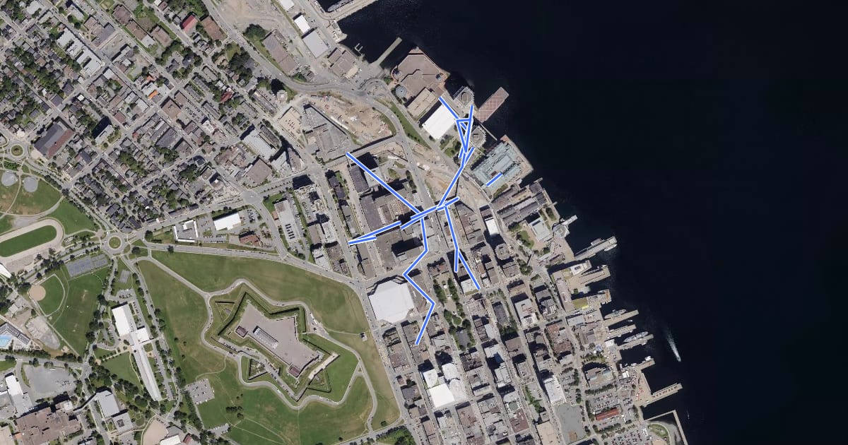 Маршрут Halifax Link на спутниковом снимке
