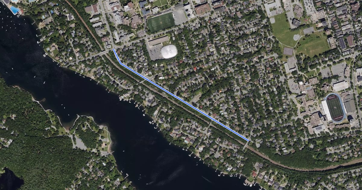 Маршрут Halifax Urban Greenway на спутниковом снимке