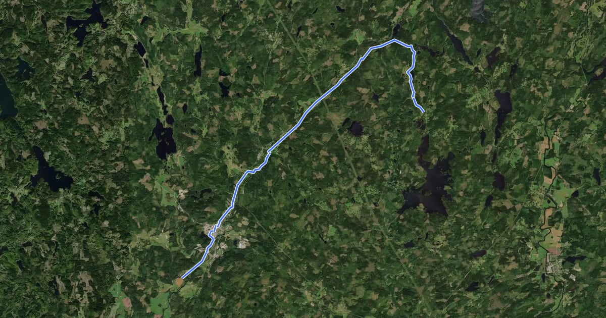 Маршрут Hallandsleden Etappen Kogstorp - Kärnebygd на спутниковом снимке