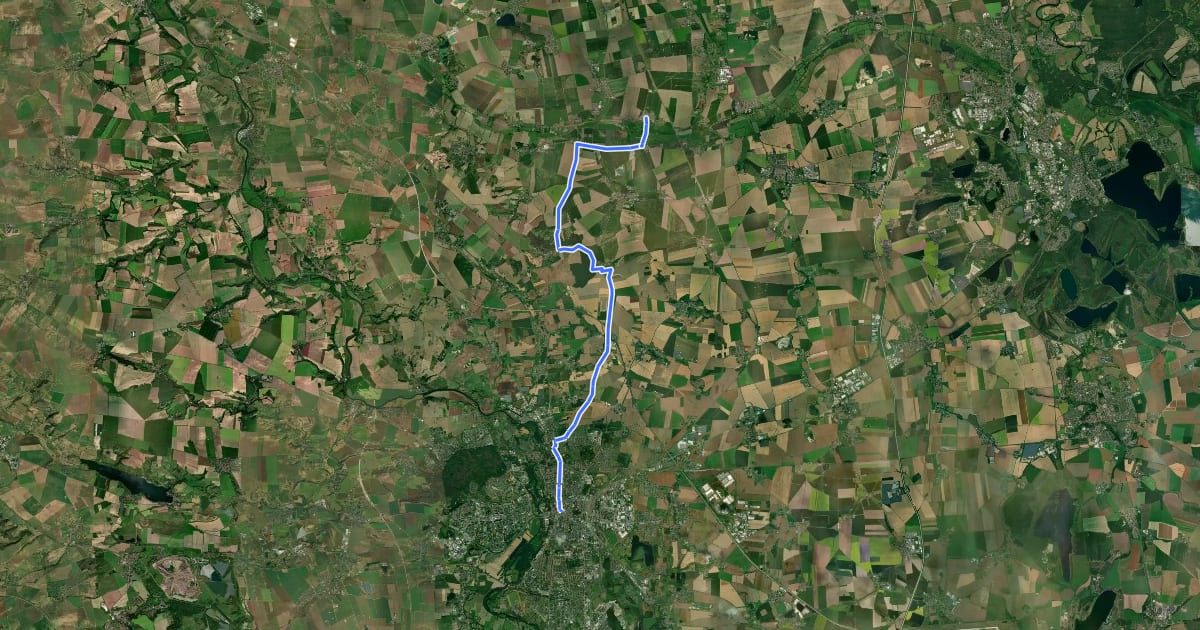 Маршрут Halle-Petersberg-Schortewitz (Fuhne) на спутниковом снимке