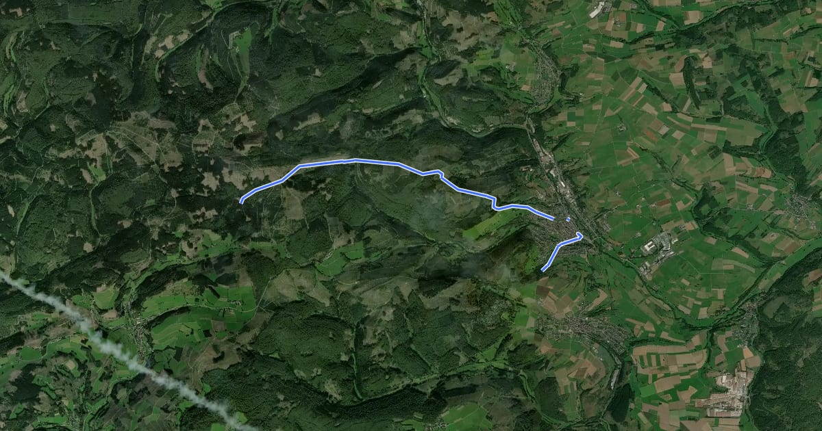 Маршрут Hallenberg Rundweg H5 Grenzweg на спутниковом снимке