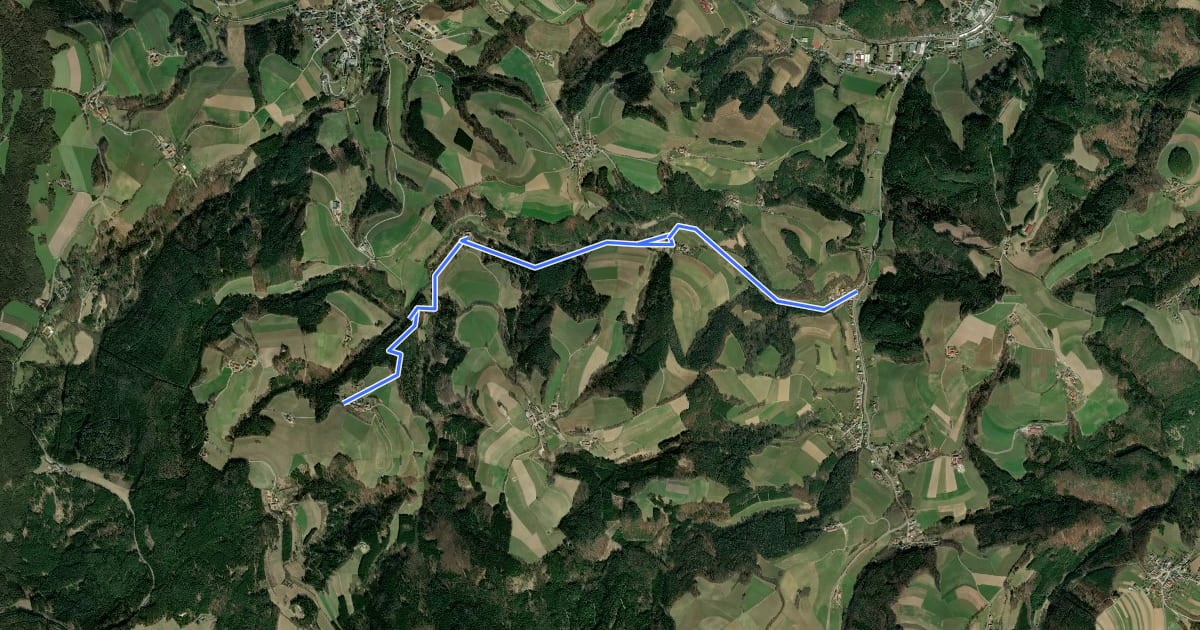 Маршрут Hallergrabenweg (Unterdorf - Schützenkasten) на спутниковом снимке