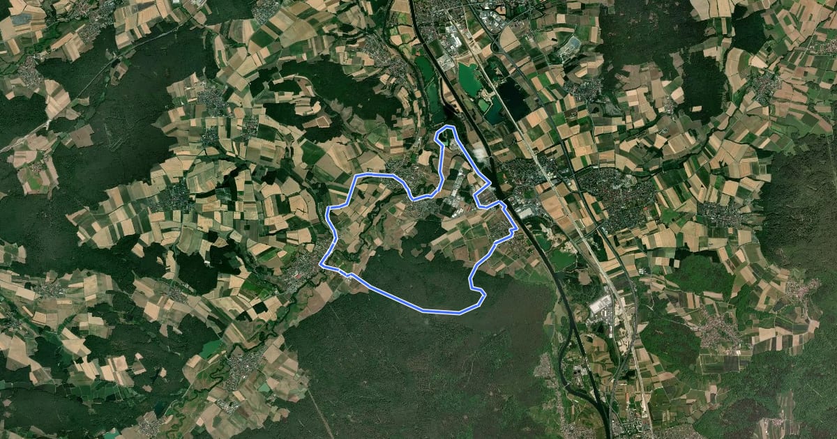 Маршрут Hallerndorf Rundweg "Gelber Ring" на спутниковом снимке