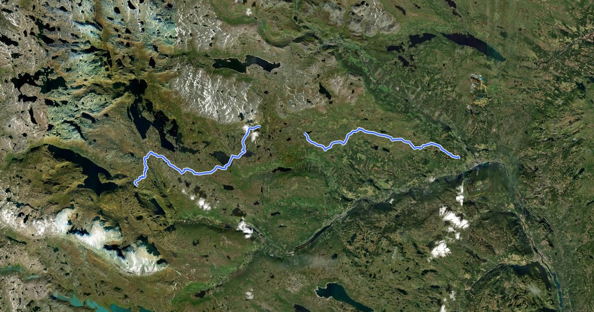 Маршрут Hallingdalsløypa Nord на спутниковом снимке