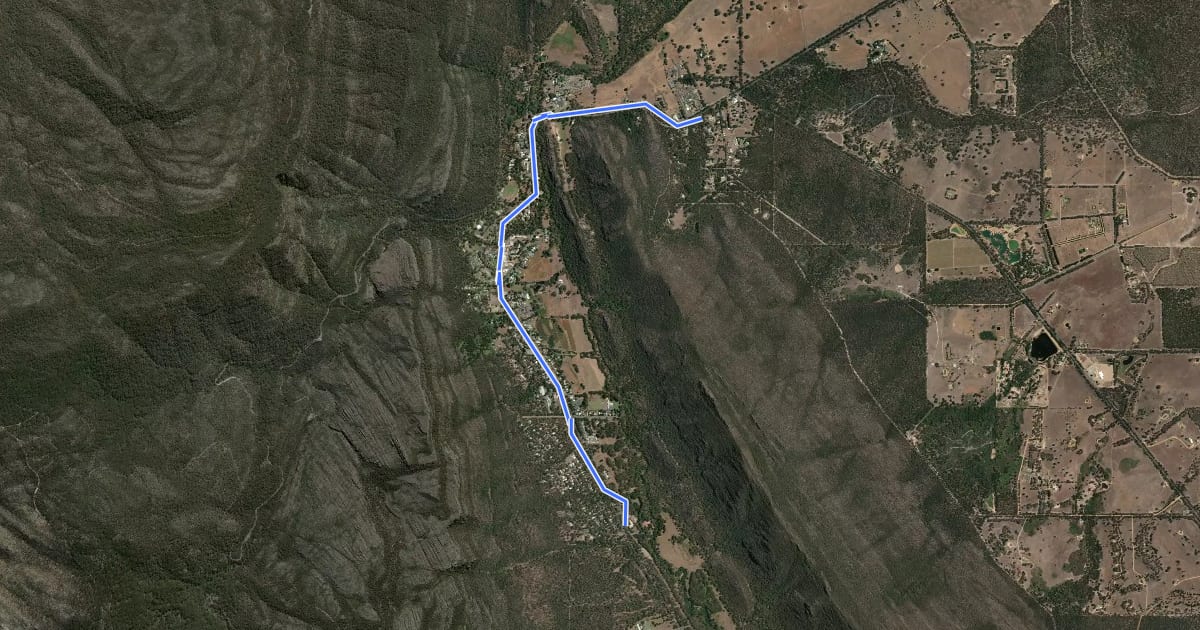Маршрут Halls Gap Bike Path (Ararat Rd to Brambuk) на спутниковом снимке