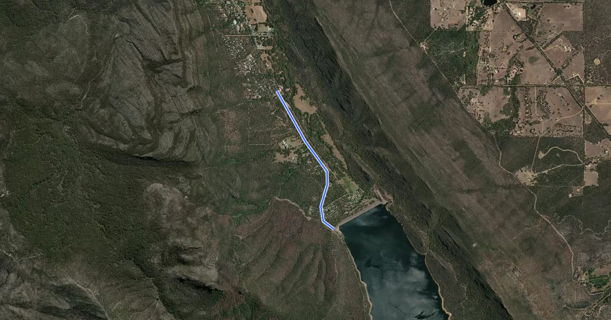 Маршрут Halls Gap Bike Path (Brambuk to Bellfield) на спутниковом снимке