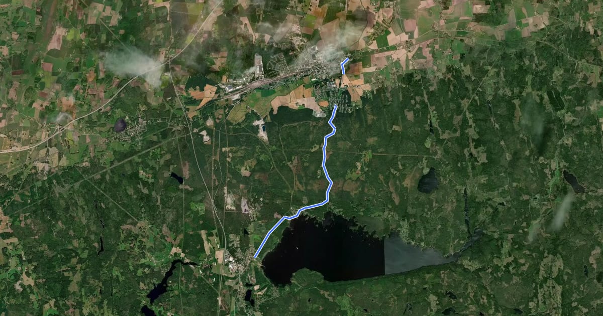 Маршрут Hallsbergsrundan на спутниковом снимке