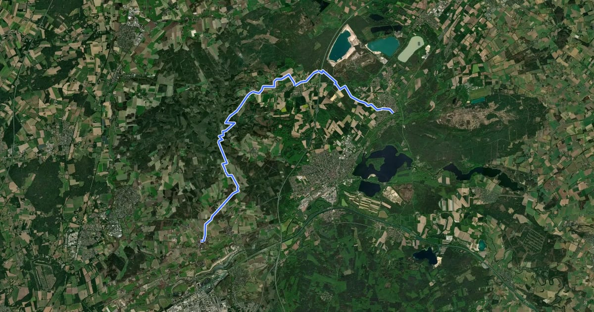 Маршрут Haltern-Lippramsdorf - Sythen X20 на спутниковом снимке