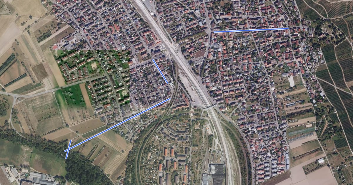 Маршрут Haltingen Oberdorf - Krebsbachtal на спутниковом снимке