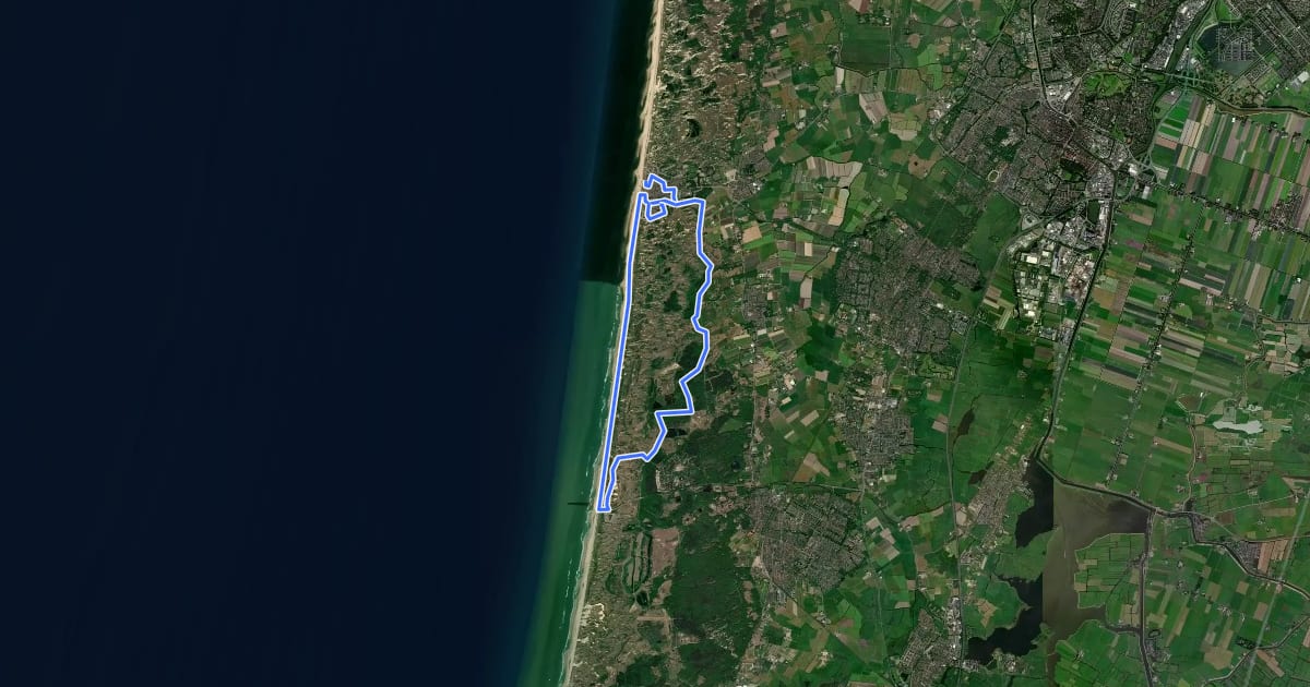 Маршрут Halve Marathon van Egmond на спутниковом снимке