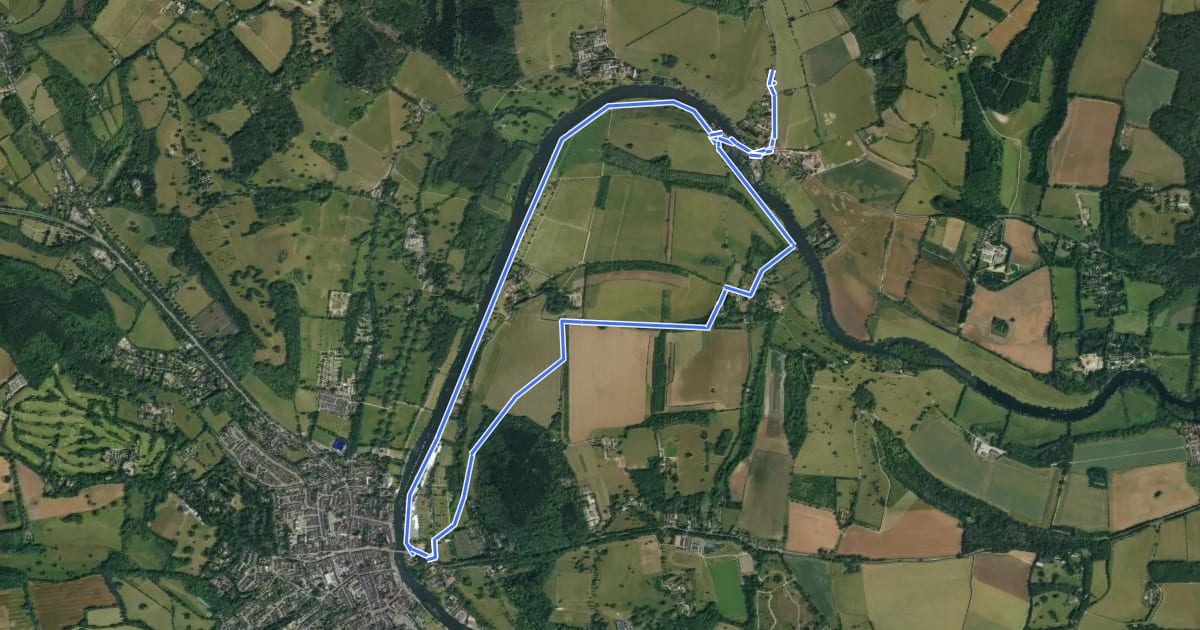 Маршрут Hambleden Mill to Henley-on-Thames Circular River Walk, Central Chilterns на спутниковом снимке