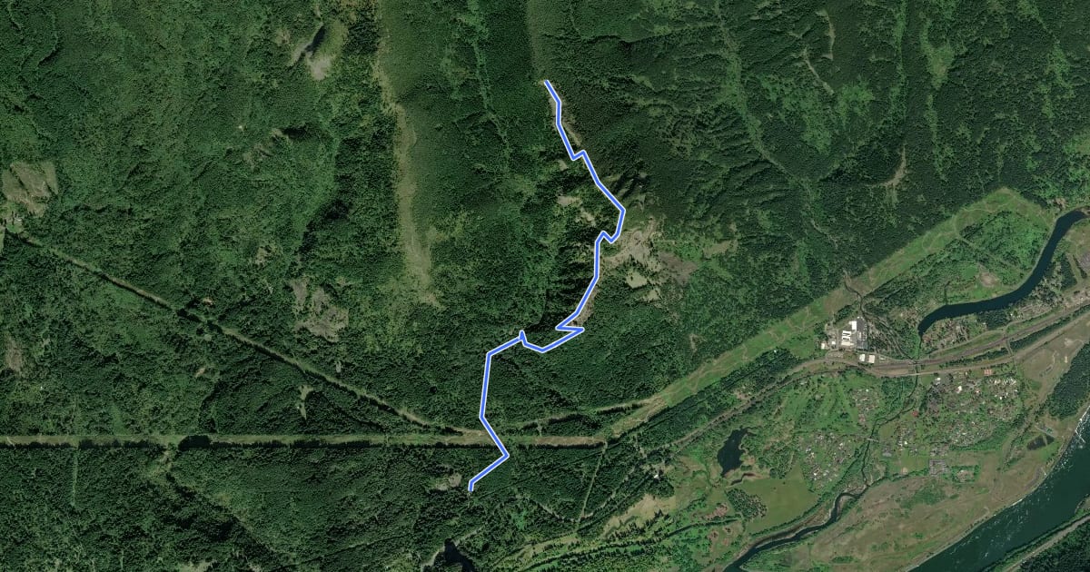 Маршрут Hamilton Mountain Trail на спутниковом снимке