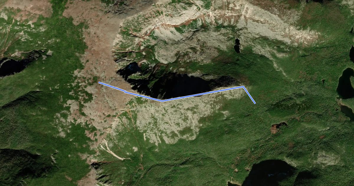 Маршрут Hamlin Ridge Trail на спутниковом снимке