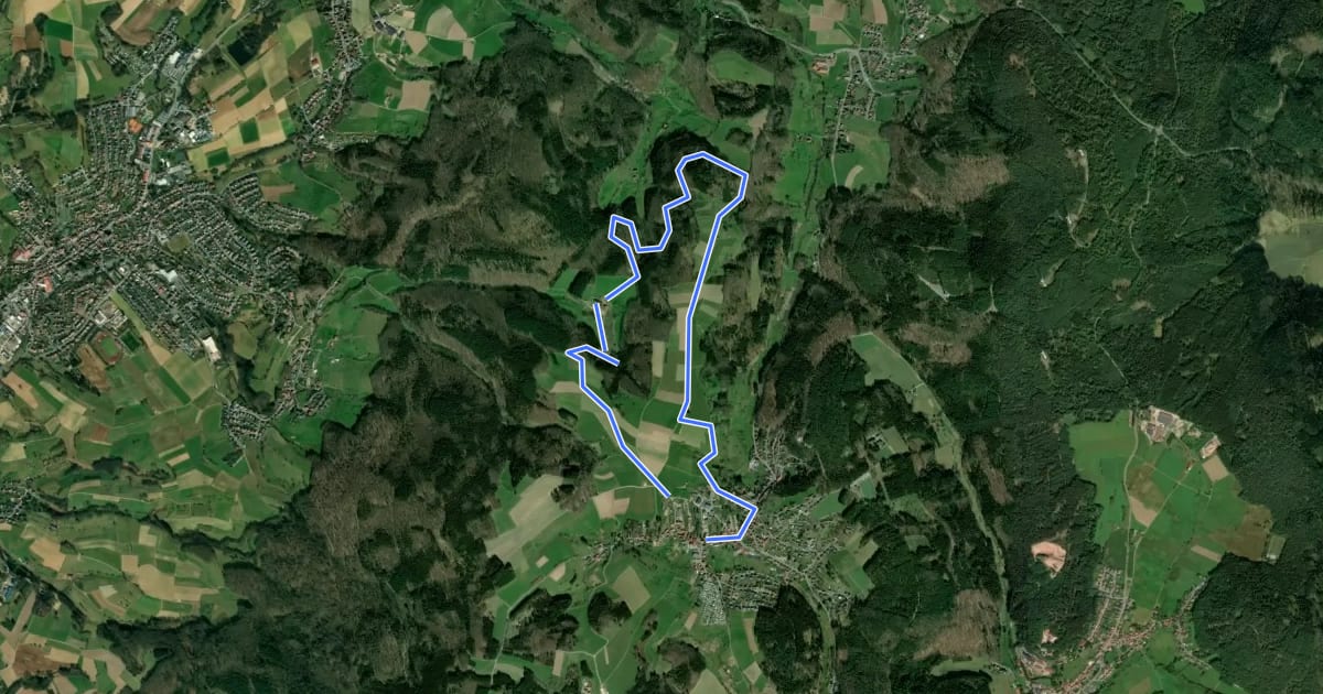 Маршрут Hammelbacher Klangwanderweg на спутниковом снимке