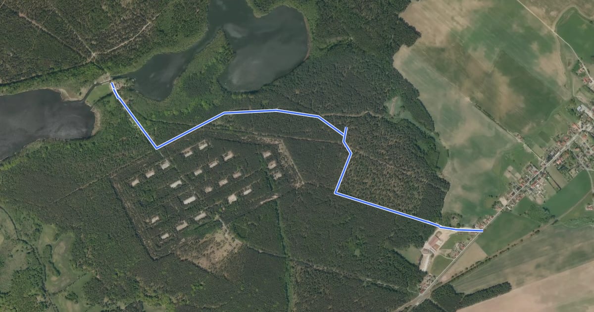 Маршрут Hammelspring-Kannenburg на спутниковом снимке