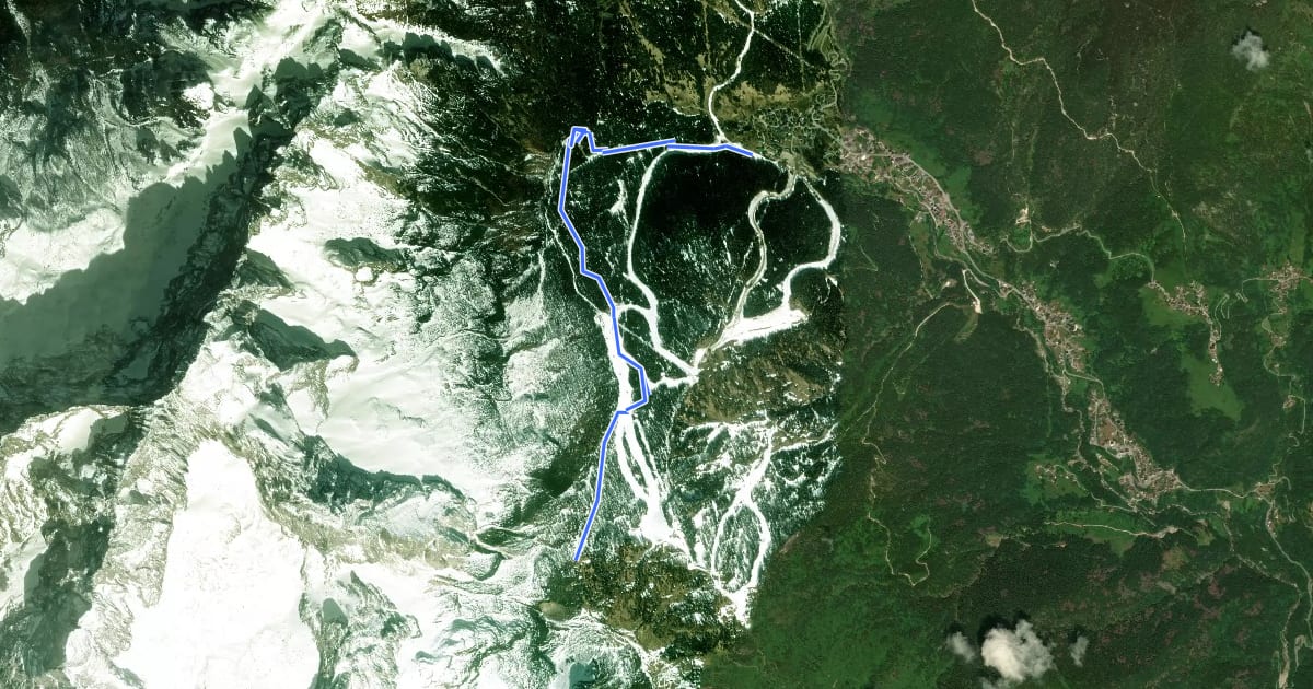 Маршрут Hammer Trail на спутниковом снимке