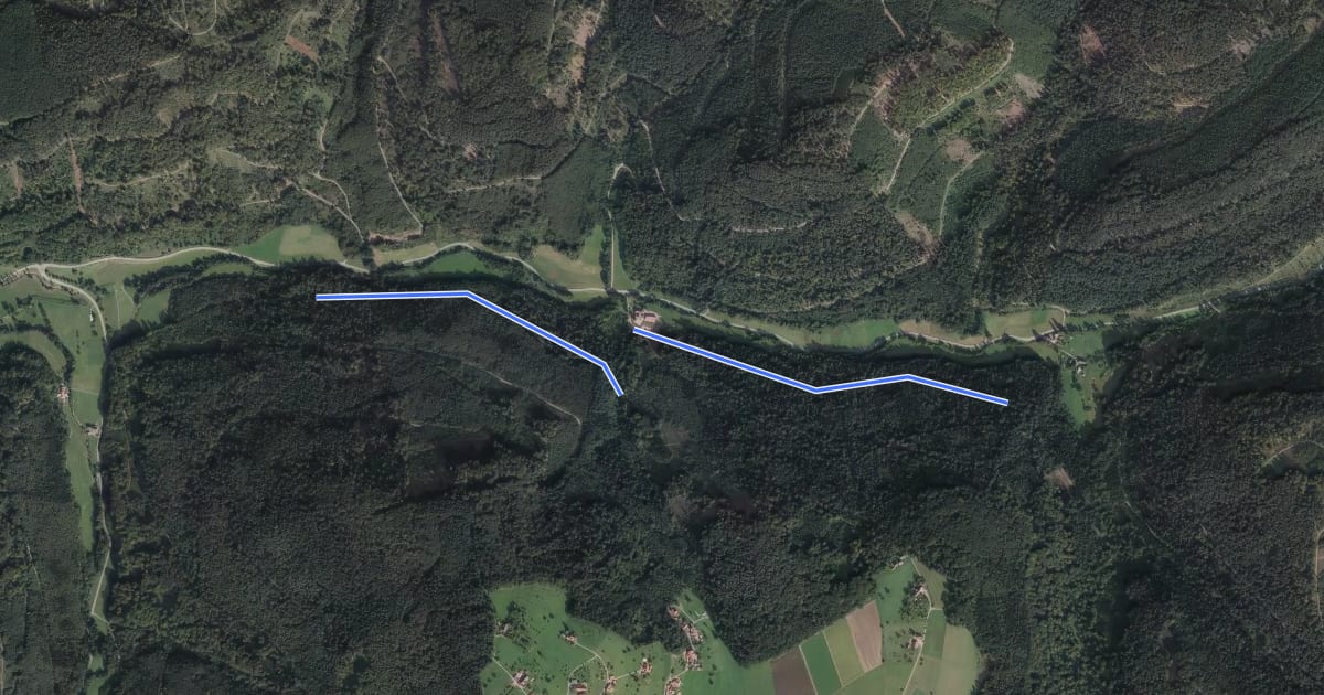 Маршрут Hammerschmiede - Rückhaltebecken Bleichheim на спутниковом снимке
