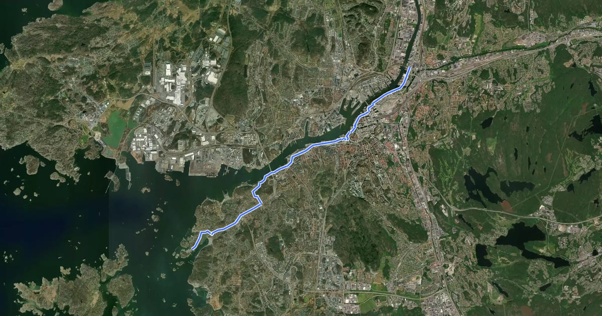 Маршрут Hamnstråket на спутниковом снимке