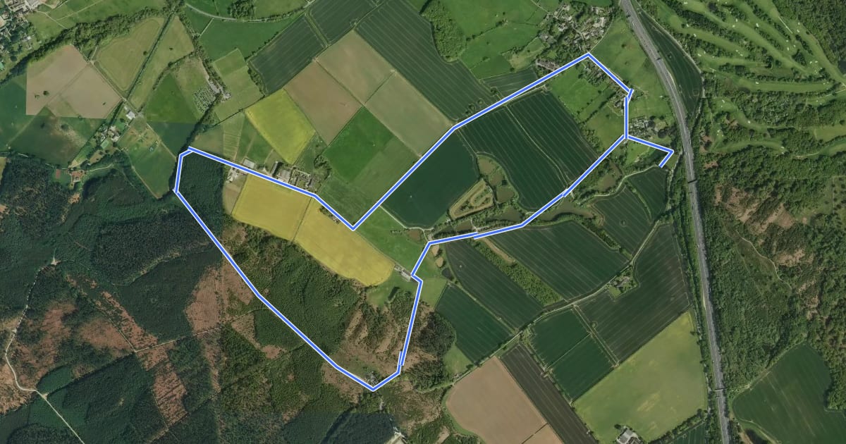 Маршрут Hanchurch Walk (Green) на спутниковом снимке