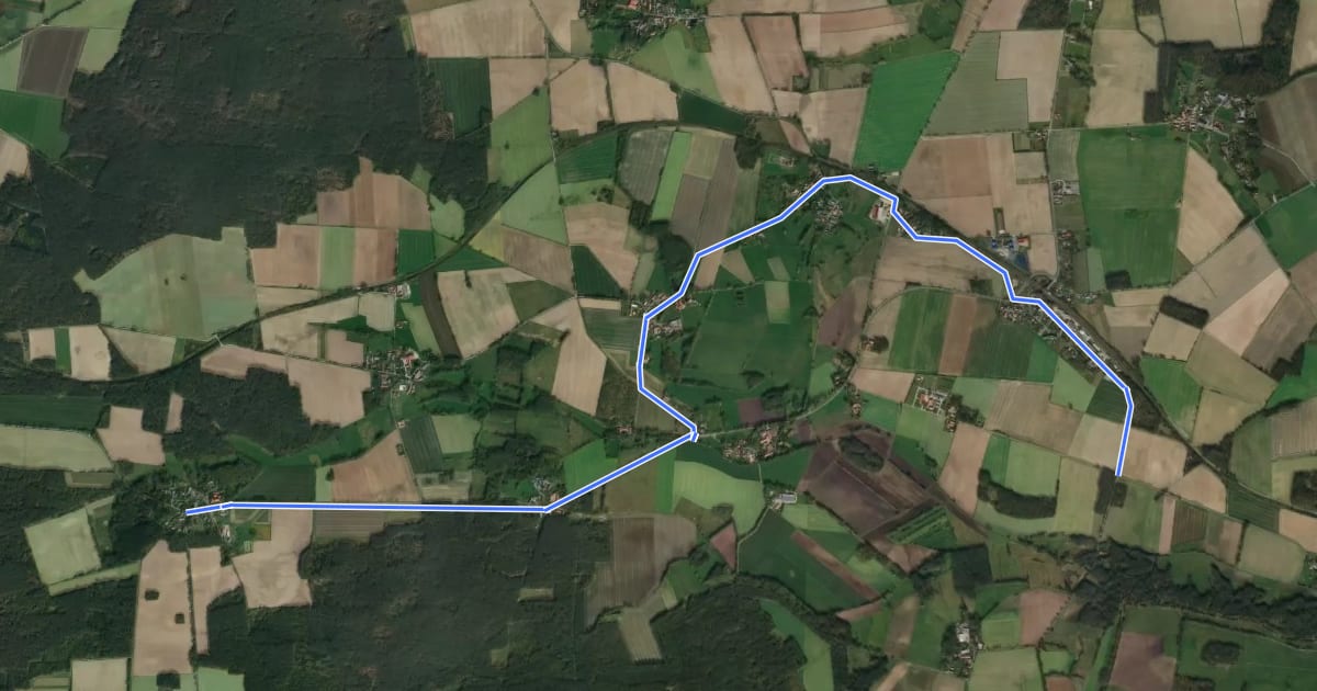 Маршрут Hanse-Wendland-Radweg на спутниковом снимке