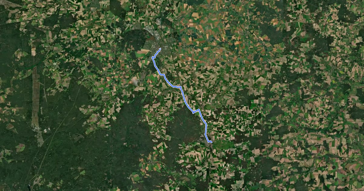 Маршрут Hanse-Wendland-Radweg Teil6 на спутниковом снимке
