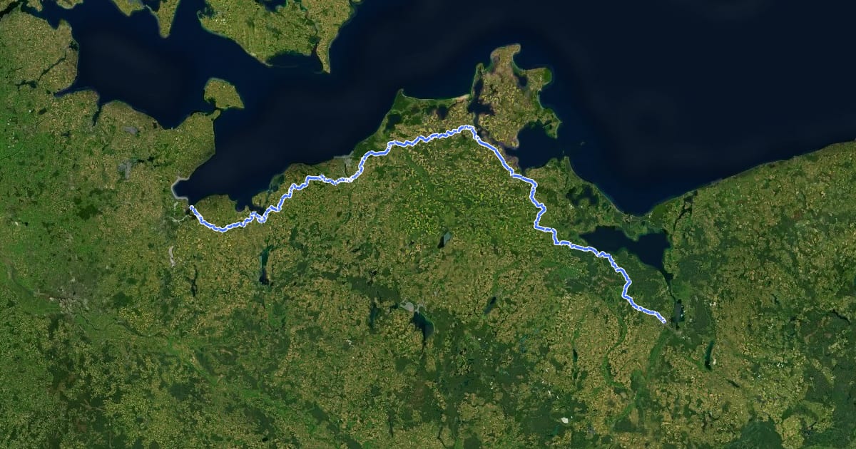 Маршрут Hanseatenweg на спутниковом снимке