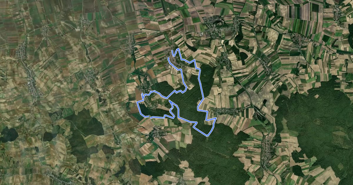 Маршрут Hanslburger Rundwanderweg на спутниковом снимке