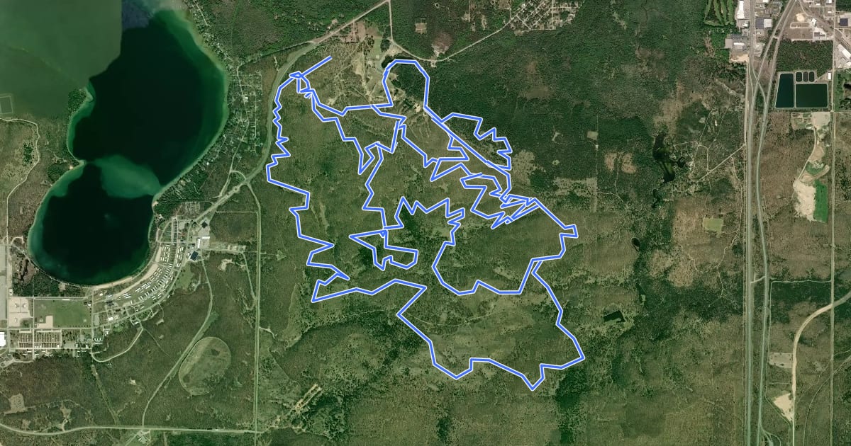 Маршрут Hanson Hills Recreation Area Mountain Bike Trails на спутниковом снимке
