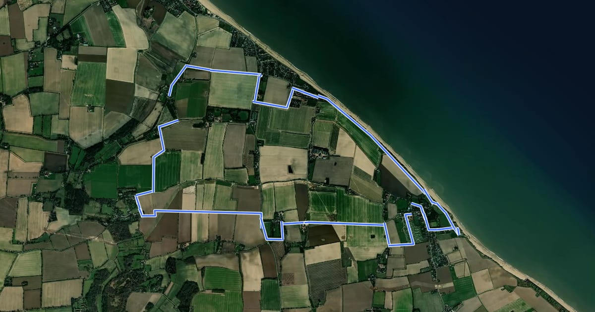 Маршрут Happisburgh Circular Walk на спутниковом снимке